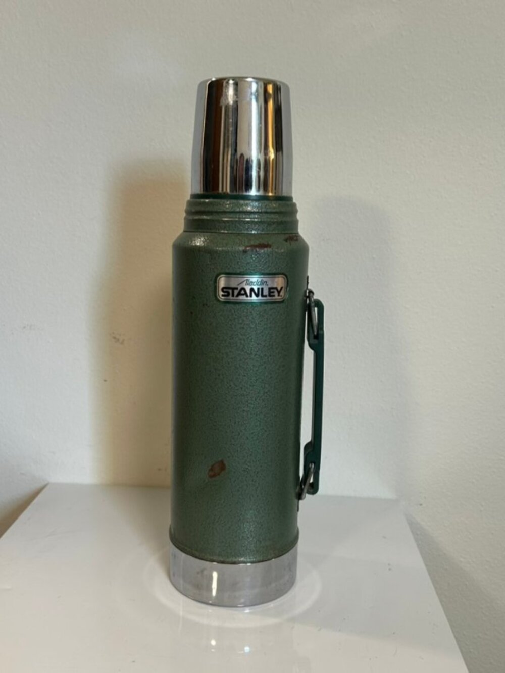 Vintage Green Aladdin Stanley Thermos No. A-944DH Quart Made In USA GUC